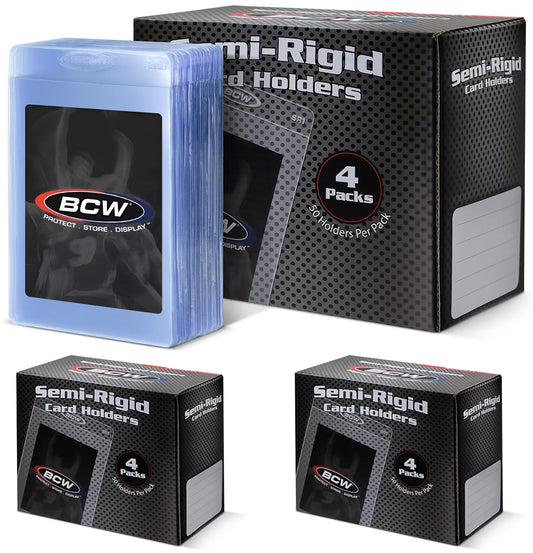 BCW Semi Rigid Card Holder 1 front view with edge protection for grading and shipping