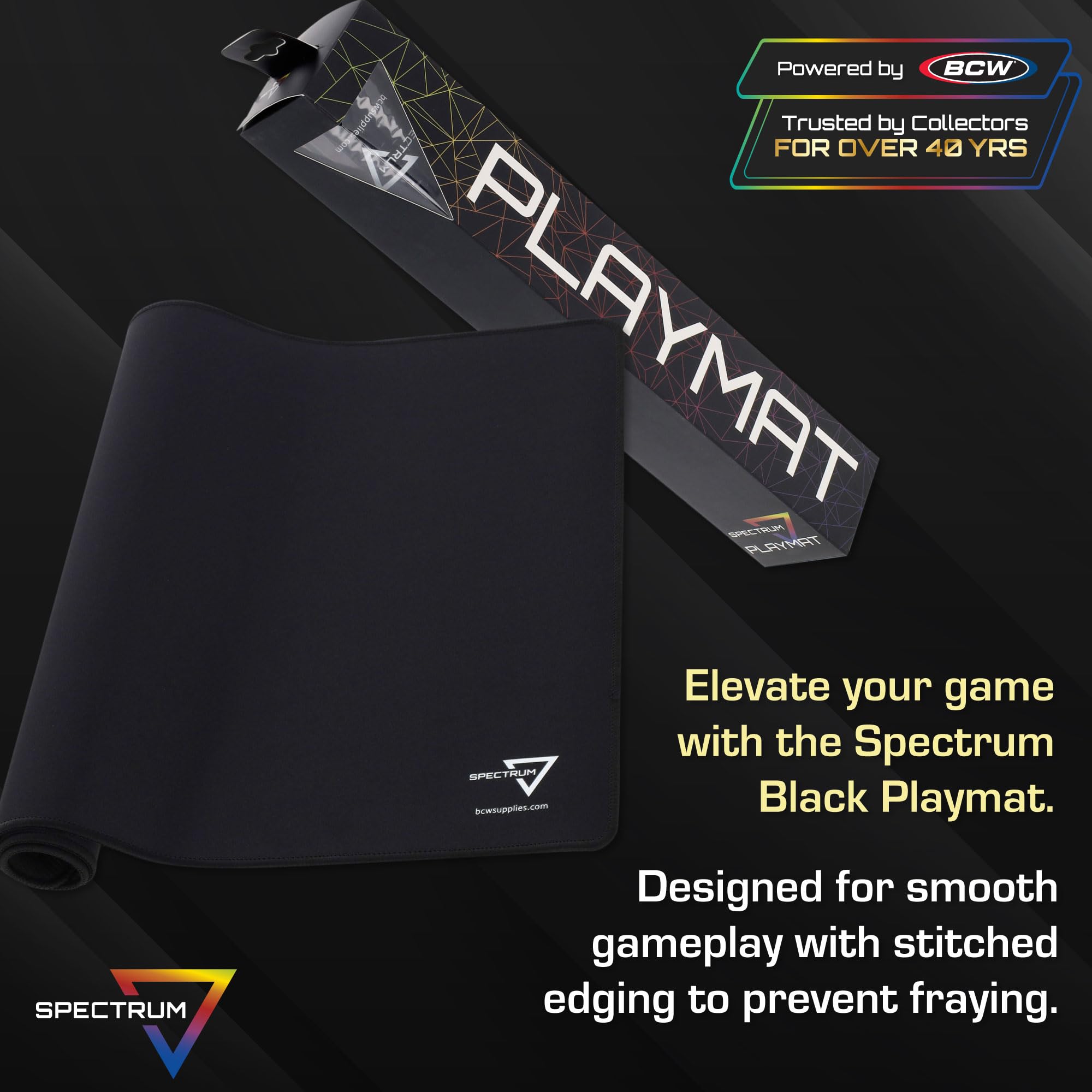 BCW Spectrum Playmat 24x14 inches provides ample space for card games.
