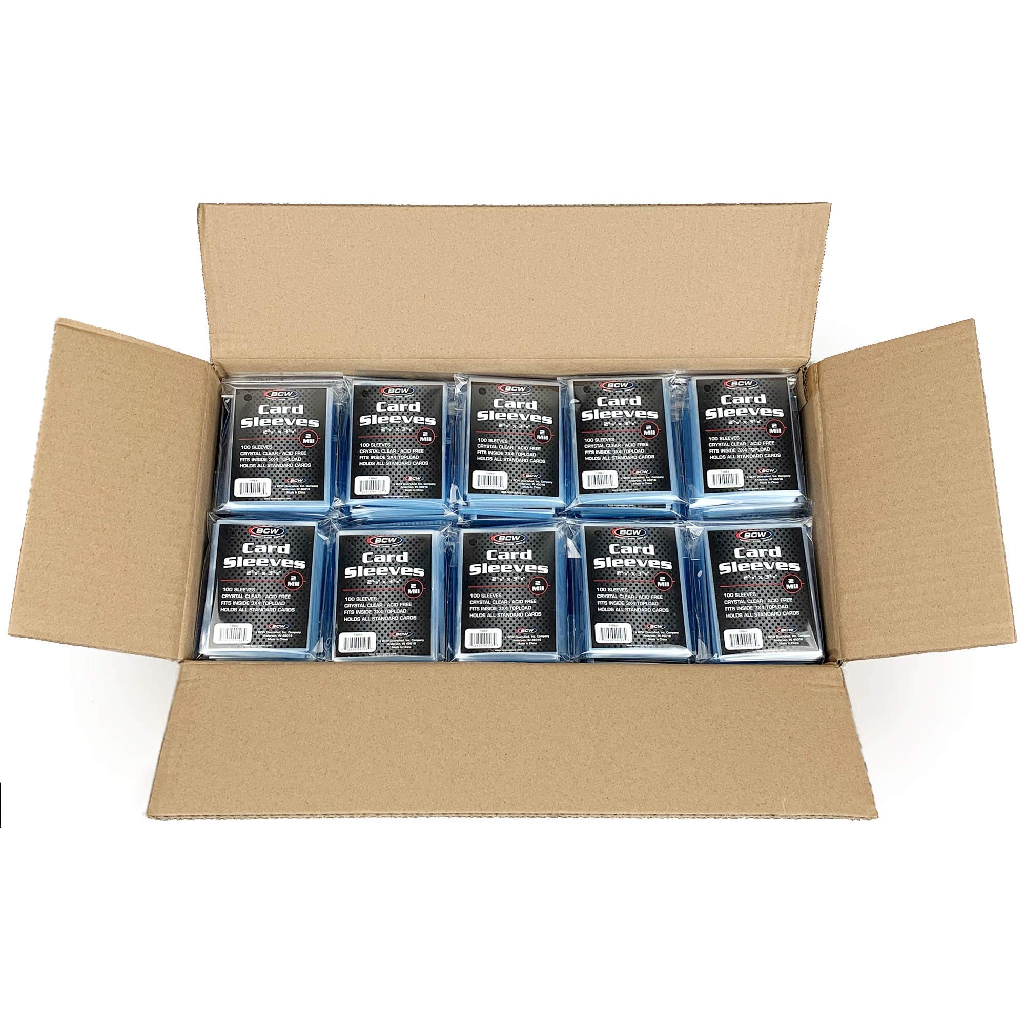 BCW standard card sleeves with crystal-clear visibility for showcasing cards.