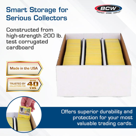BCW box interior with dividers for neat sorting