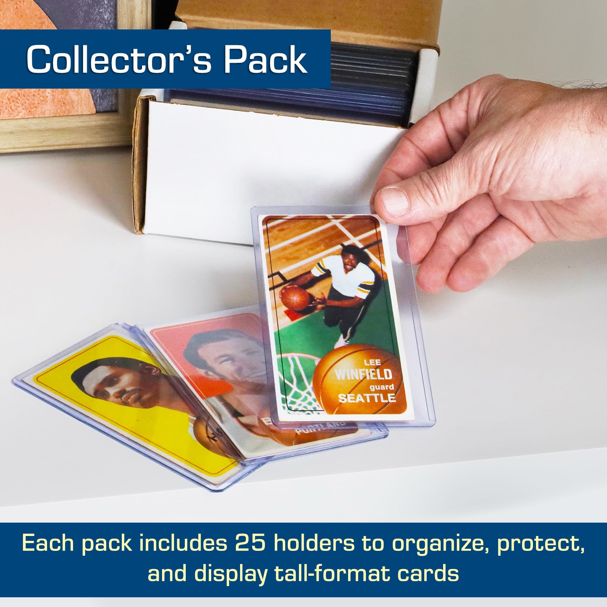 BCW wide-format compatible top loader protects tall cards across sports