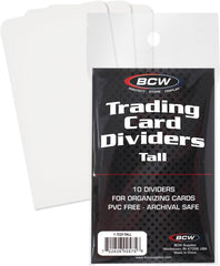 BCW tall trading card dividers with precision cut edges for a perfect fit