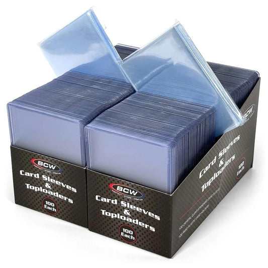 BCW toploader clear close-up shows rigid protection for prized cards.
