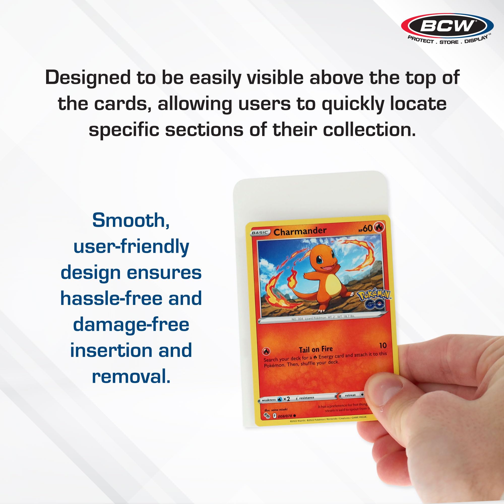 BCW dividers provide enhanced visibility for quick card access and sorting