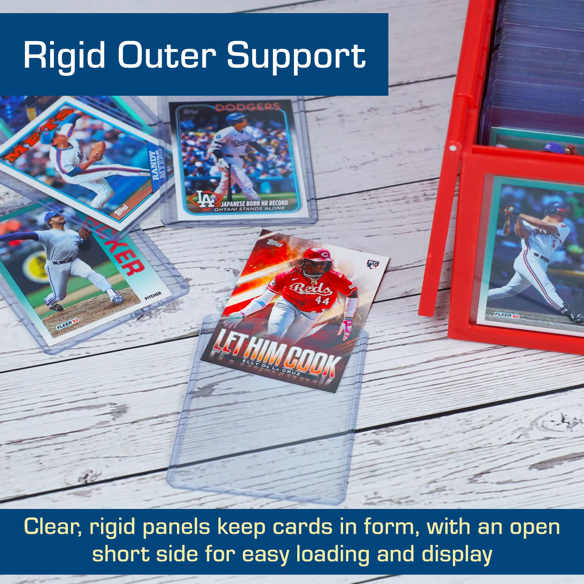 BCW trading card holder offers compact, organized storage for collectors.