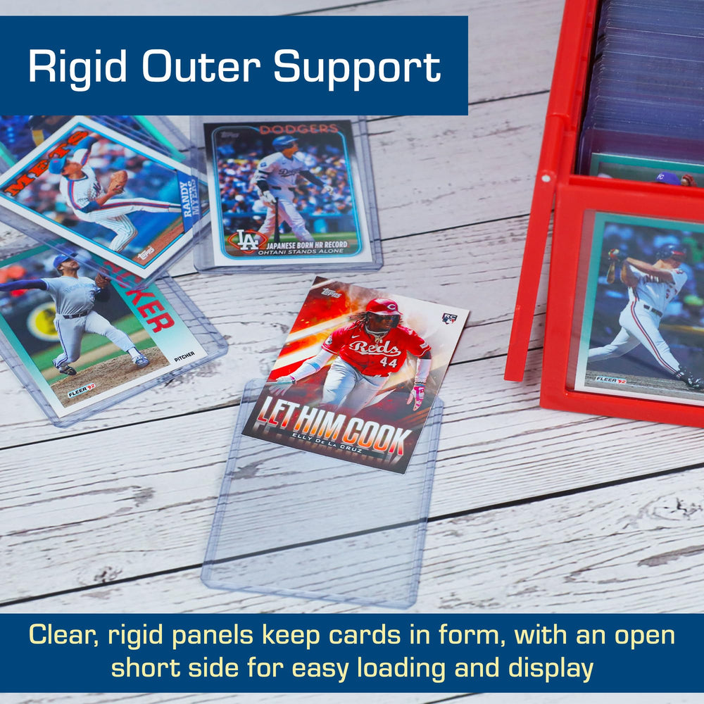 BCW trading card holder offers compact, organized storage for collectors.