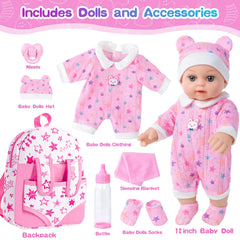BDDOLL 12in baby doll clothes set offers mix-and-match outfits for imaginative care.
