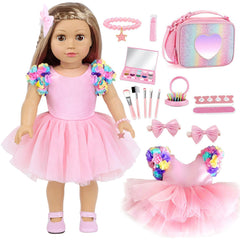 BDDOLL American 18-inch doll makeup set with skirt and bag for imaginative dress-up play.