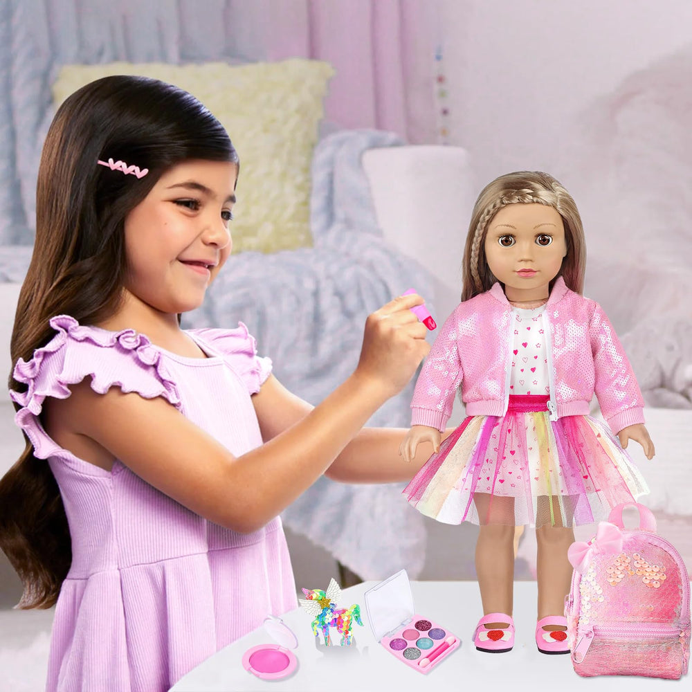 BDDOLL eyeshadow palette supports imaginative makeup play and dress-up.