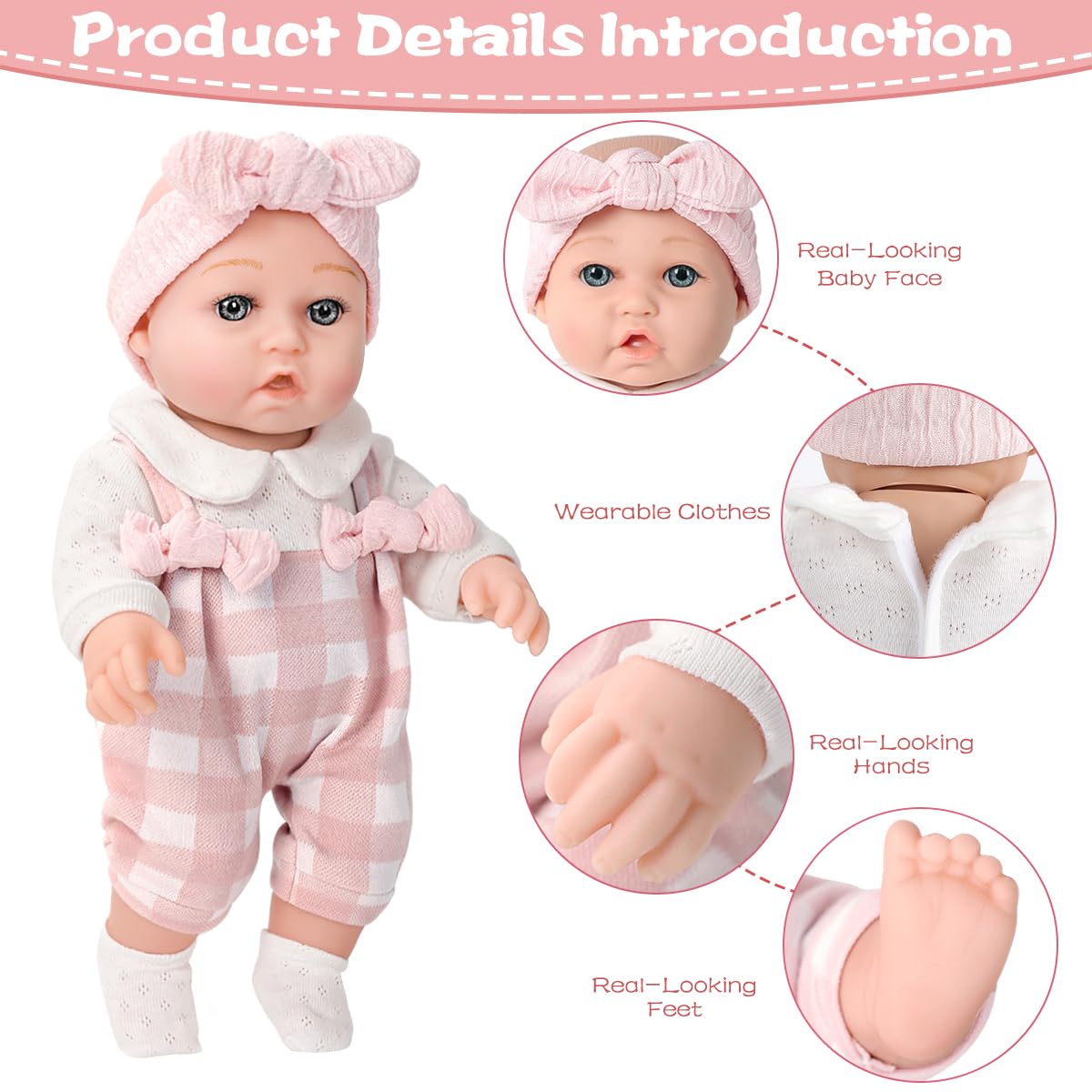 BDDOLL bottle and pacifier included for nurturing pretend feeding