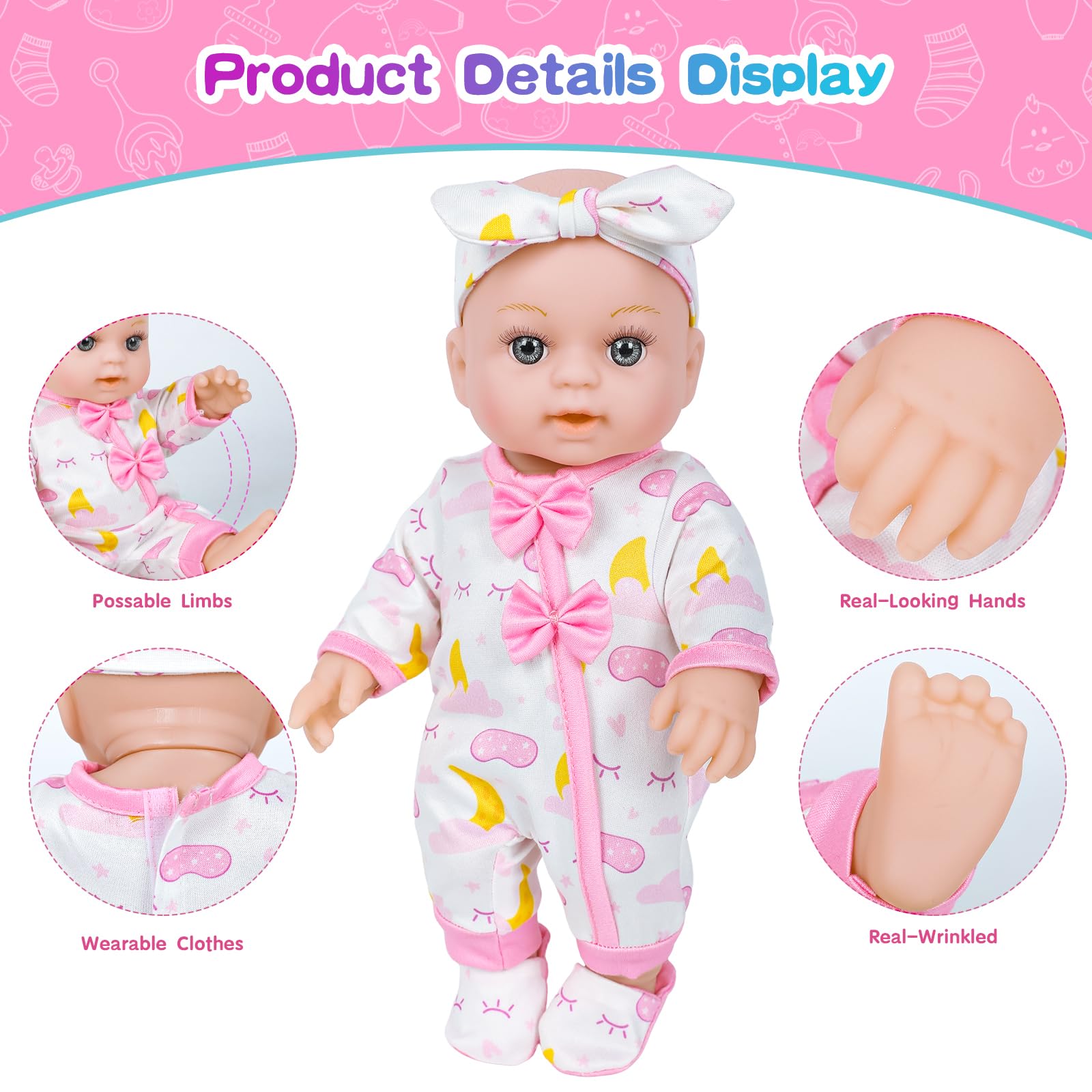 BDDOLL eye mask and slippers for cozy sleepover pretend play.