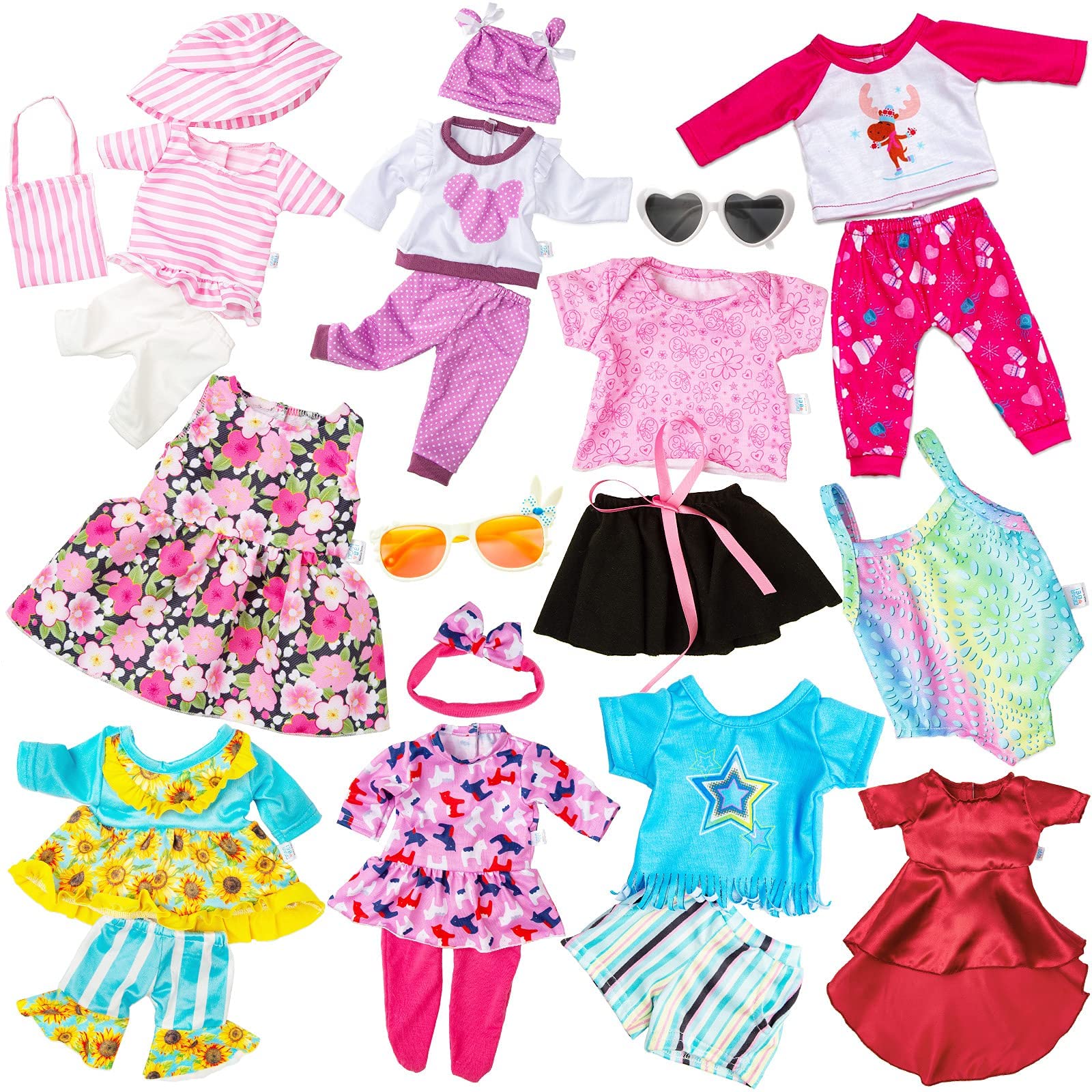 Ten outfits with matching accessories for quick dress-up