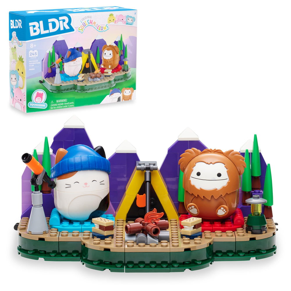 BLDR Squishmallows Outdoor Adventure Club buildable set on display for imaginative play.