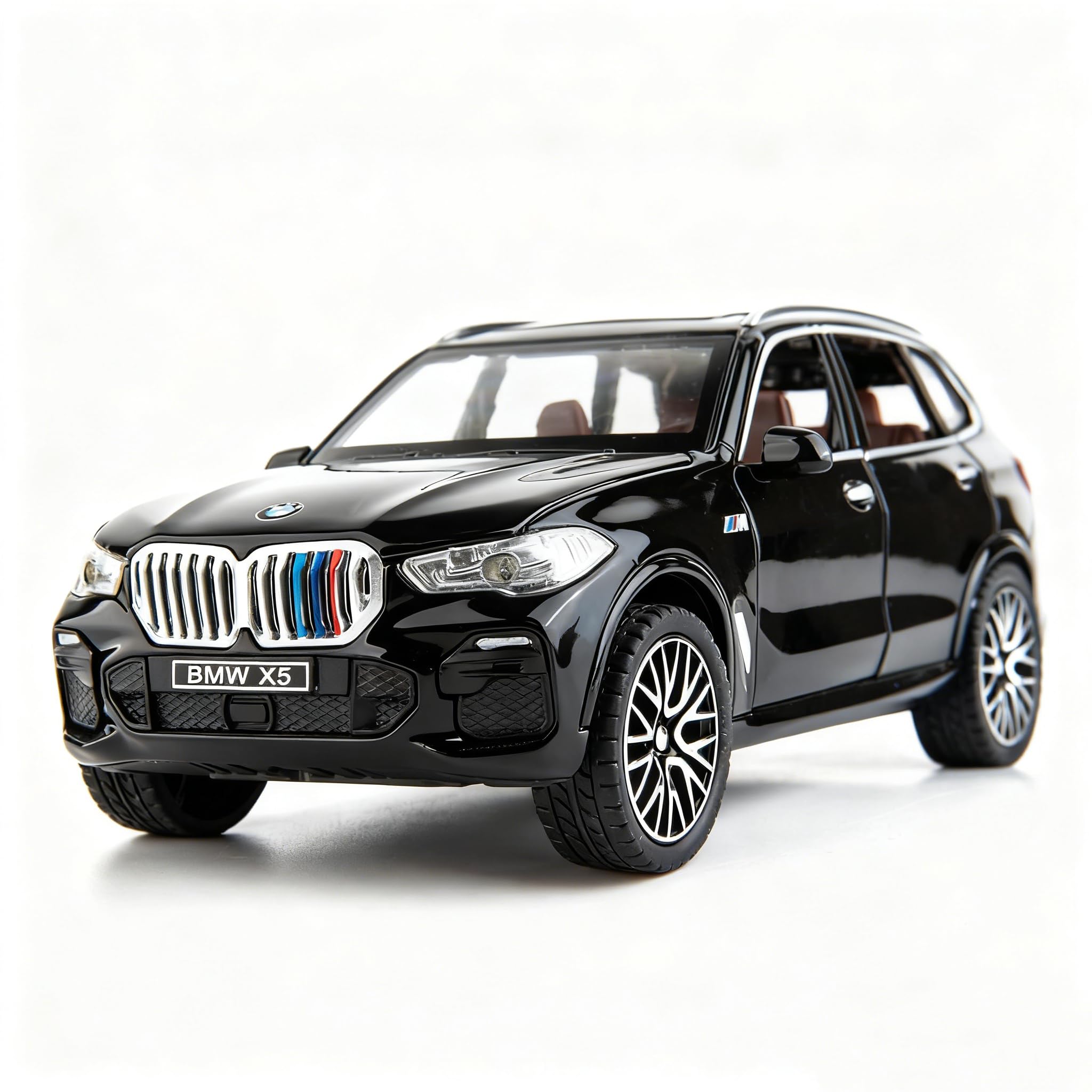 BDTCTK 1:32 X5 SUV diecast pull-back front view, durable zinc alloy body for kids' play
