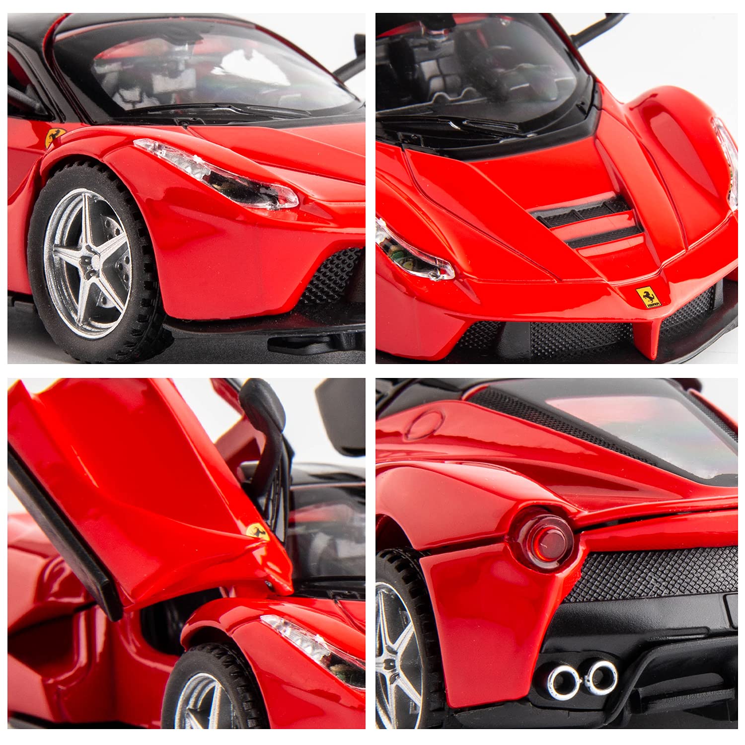 BDTCTK 1:32 Farrari pullback car rear details enhance collectability and display.