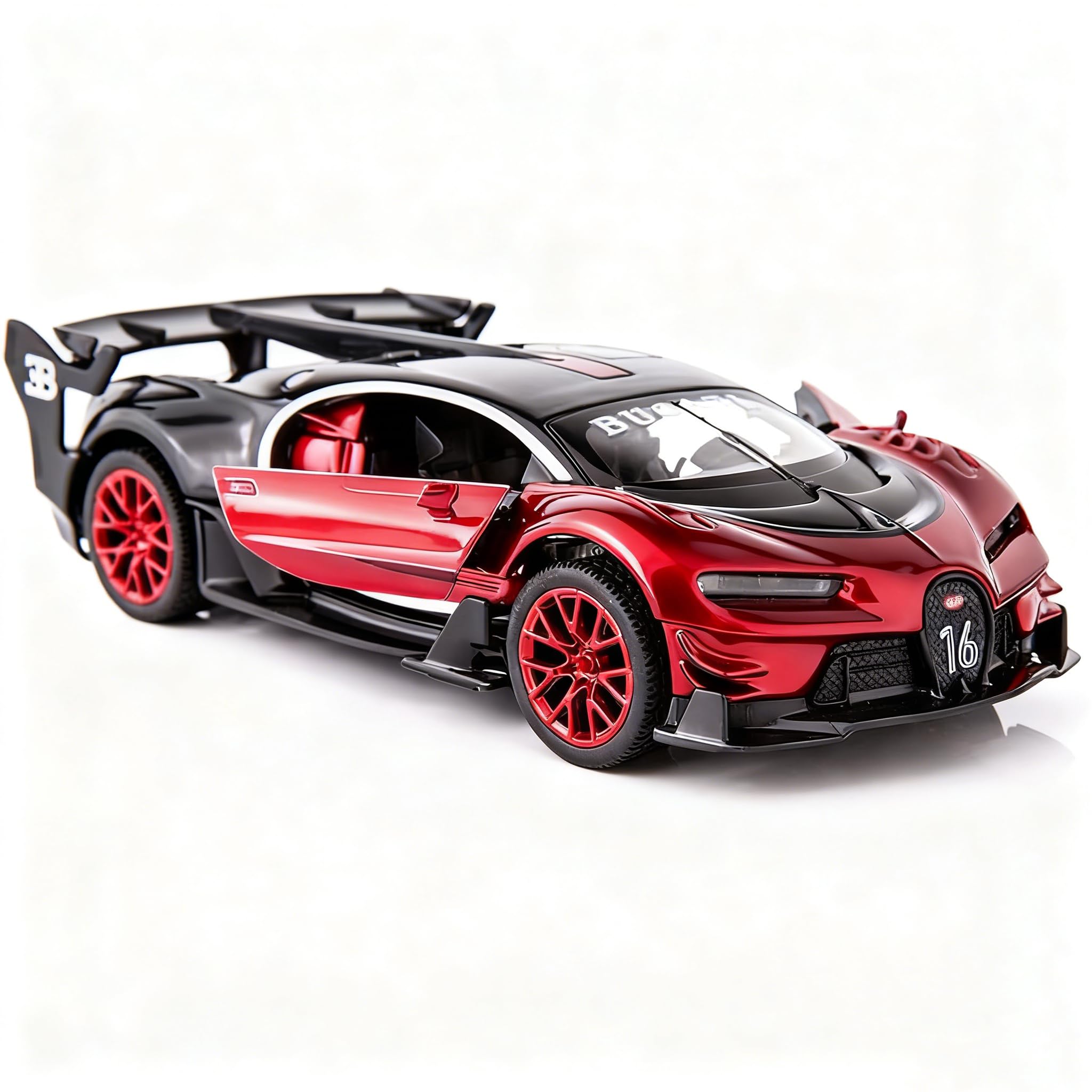 BDTCTK Bugatti Vision GT 1/32 front-angle, durable die-cast display piece for shelves.