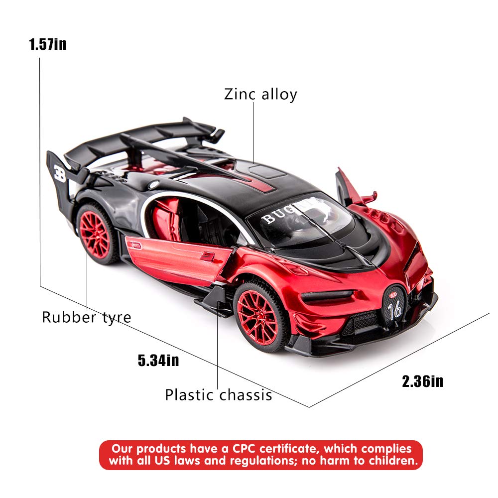 BDTCTK Bugatti Vision GT 1/32 side-profile, faithful scale model for avid collectors.
