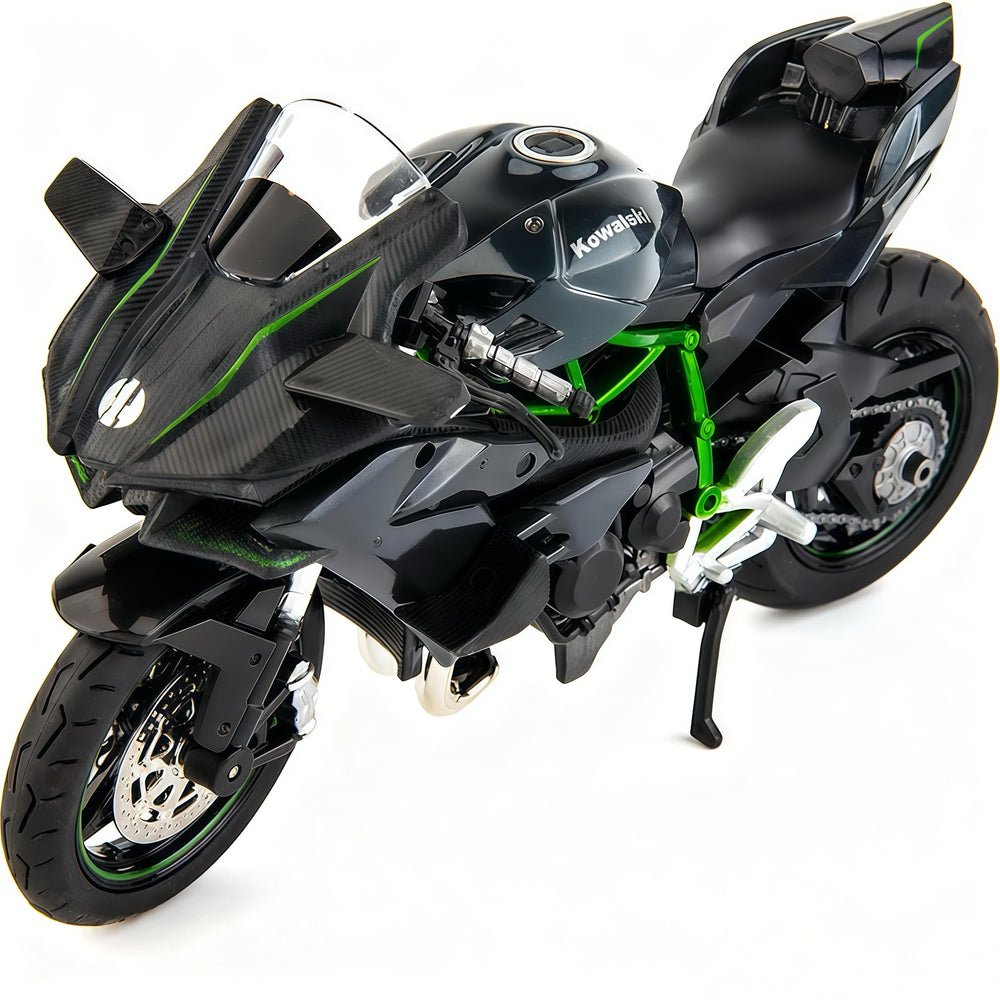 BDTCTK Ninja H2R diecast front-angle with rotating wheel for interactive play
