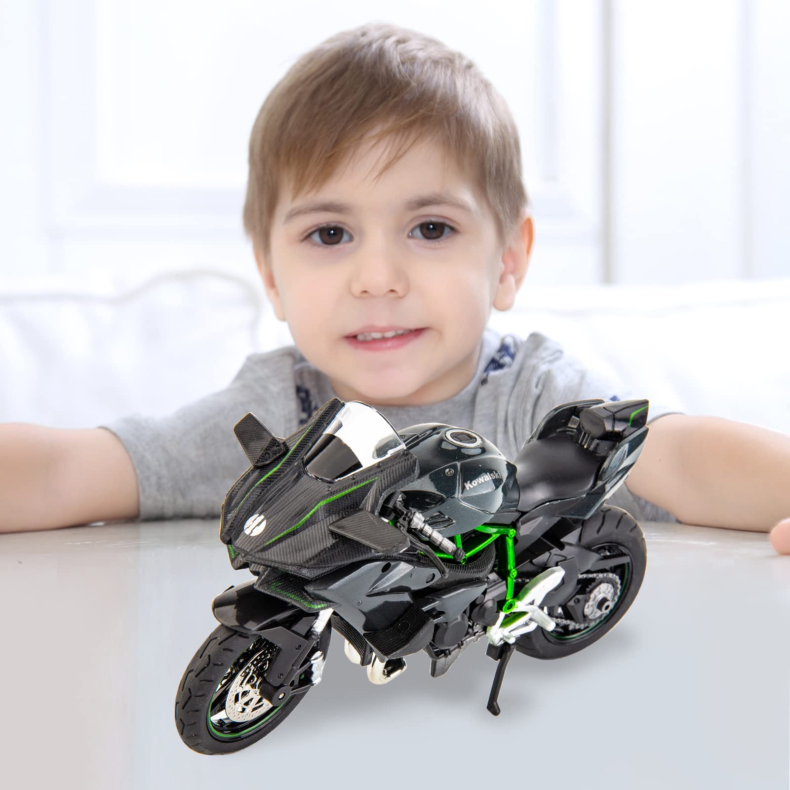 BDTCTK Ninja H2R diecast front headlights illuminated display