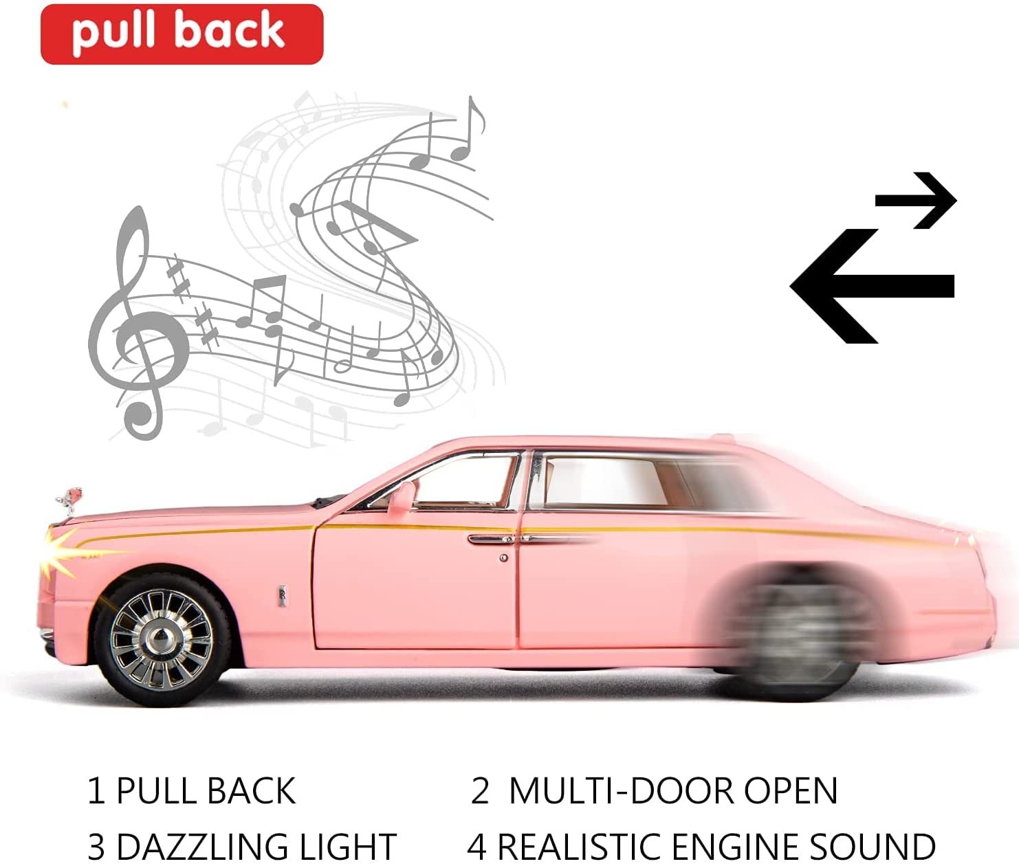 BDTCTK Rolls-Royce Phantom 1/32 side view showcases detailed interior