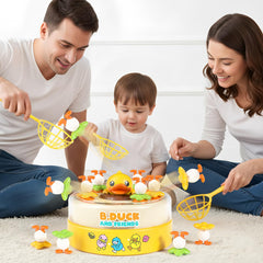 B.Duck Catch and Bounce three nets ready for catching challenges during play.