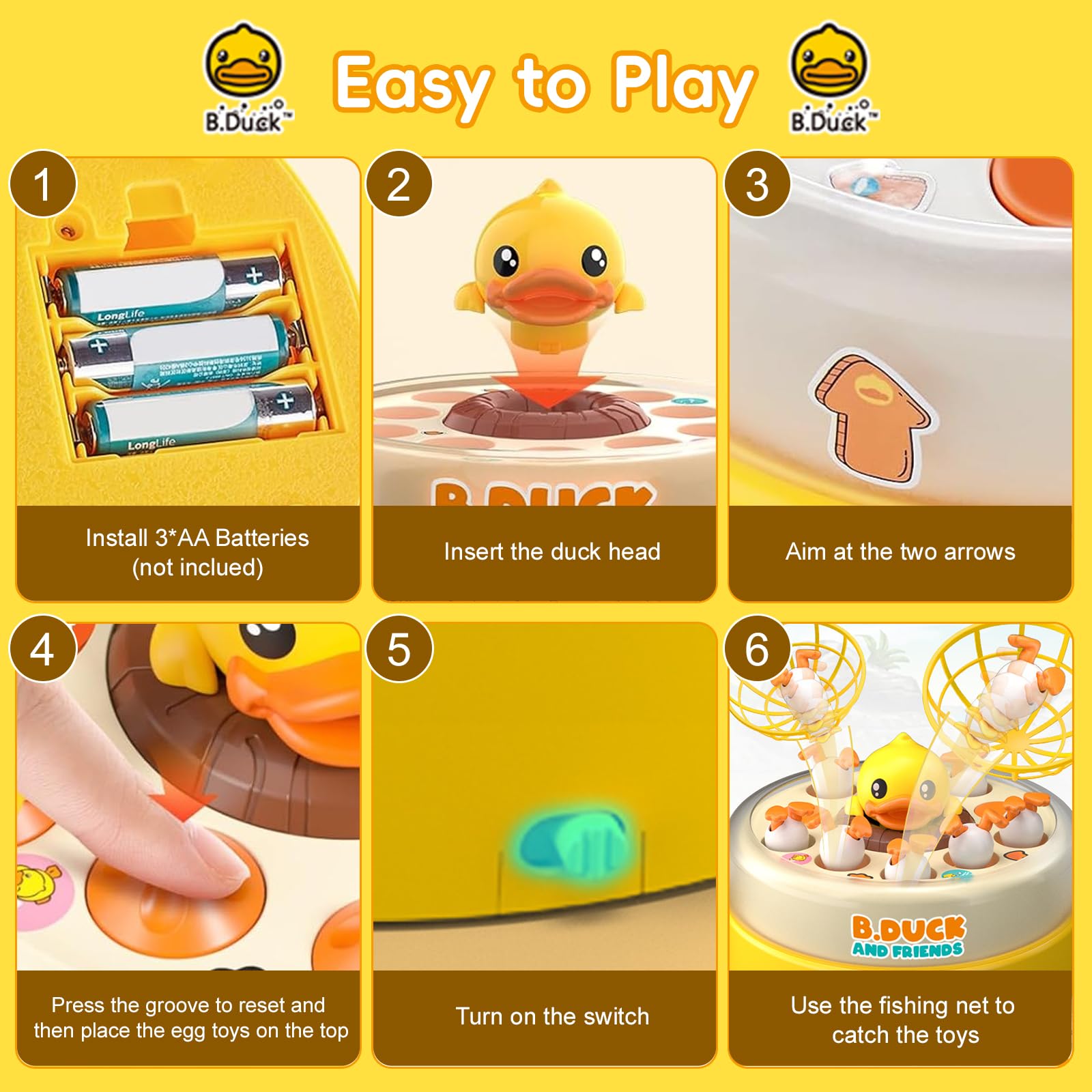B.Duck colorful egg tokens add visual variety during rounds