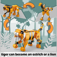 BDXEJV Creator 3-in-1 Animals owl-bird-scorpion reveals quick transformations.