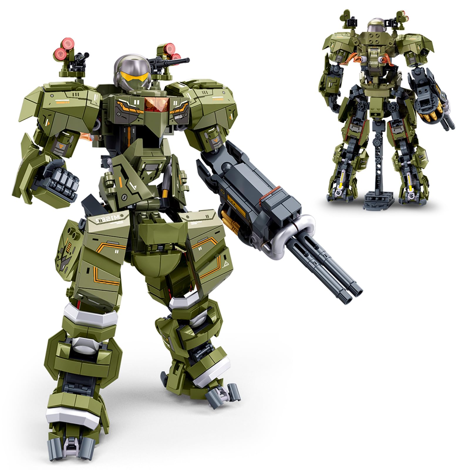 BDXEJV mech robot assembly showcases a detailed build for display and hands-on play.
