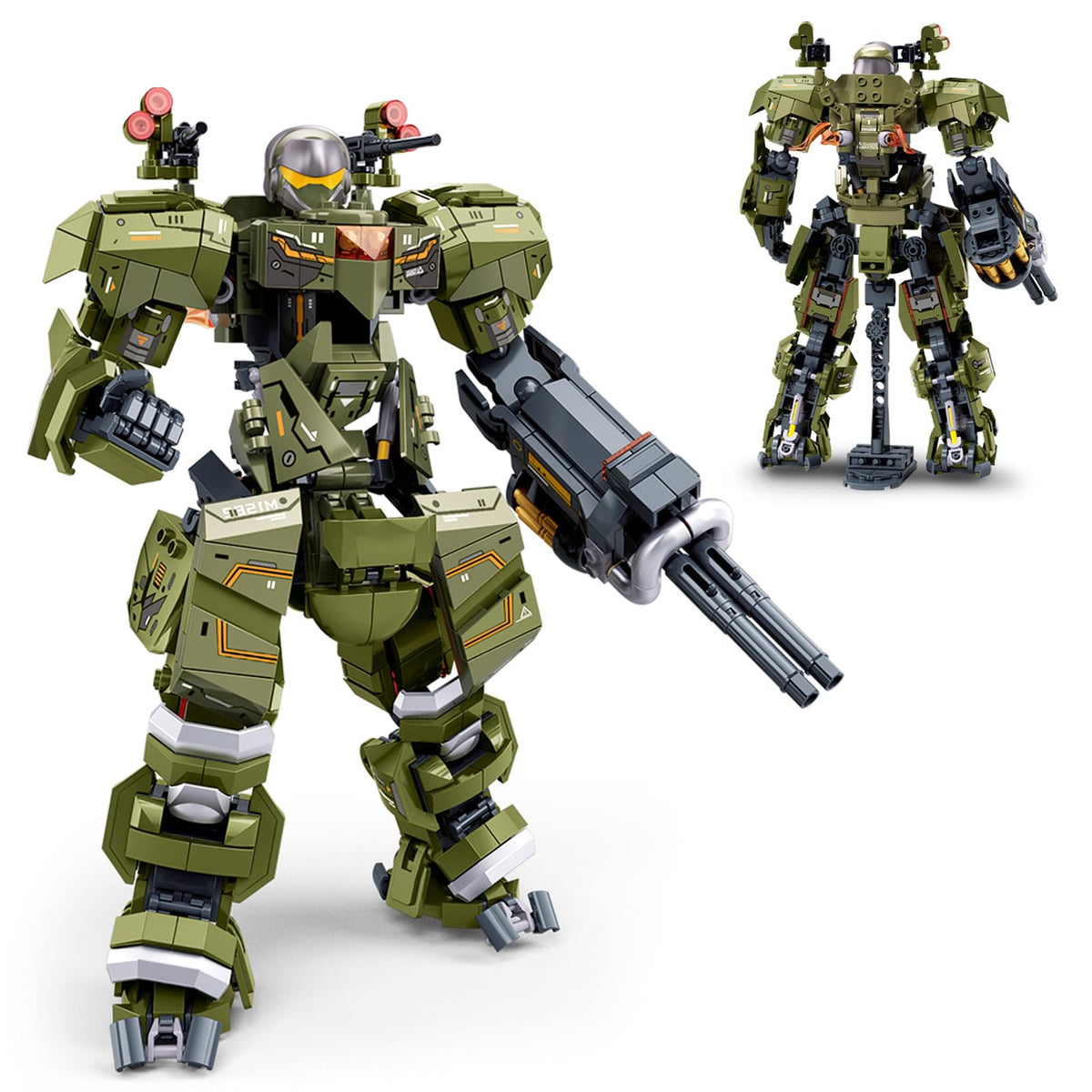 BDXEJV mech robot assembly showcases a detailed build for display and hands-on play.