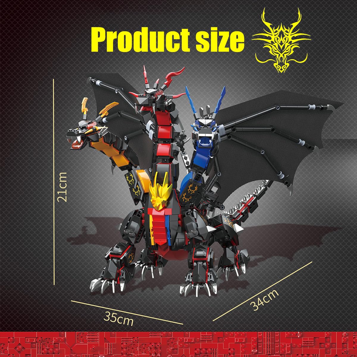 BDYDT Dragon Series Dark Three Headed Dragon King gift idea for dragon enthusiasts.