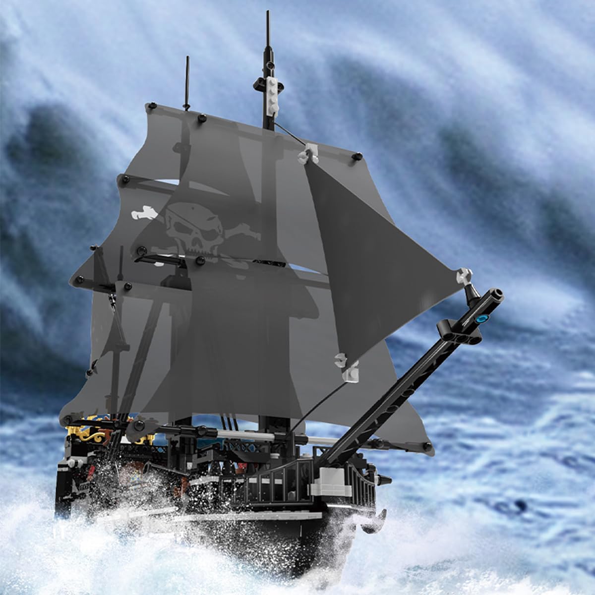 BDYDT pirate ship sails and mast detail for realistic display.