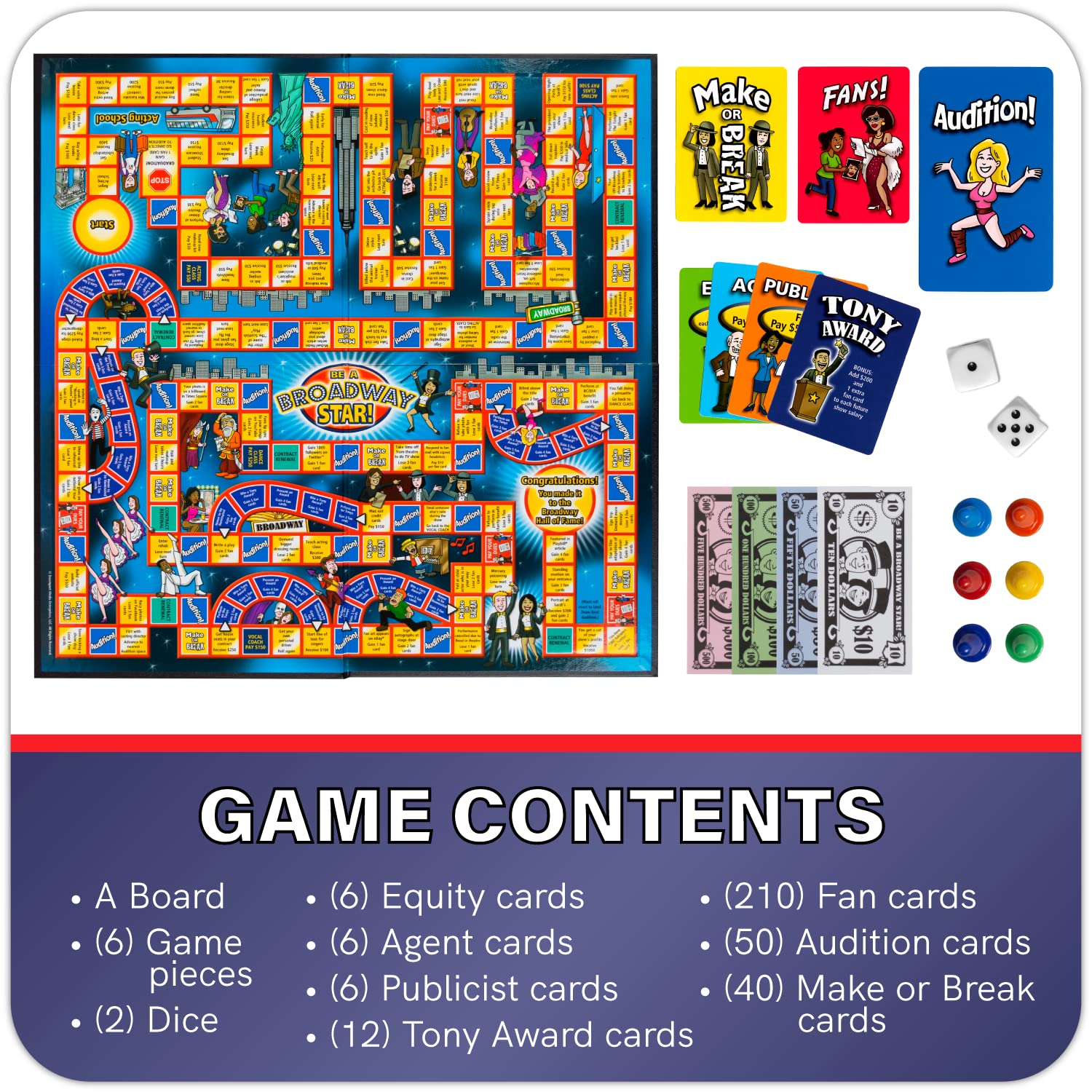BE A BROADWAY STAR! Family night setup supports 2–6 players and easy group play.