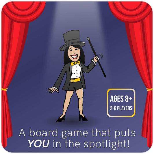 BE A BROADWAY STAR! Play area scene invites friends to a lively trivia night.