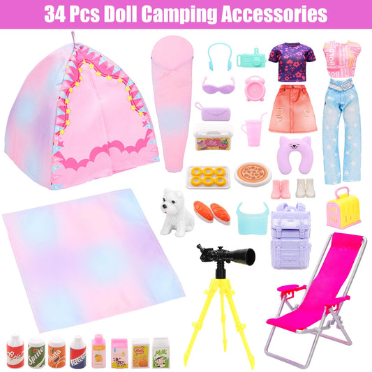 BEABARZA fashion dresses for dolls support quick outfit changes during pretend camping.