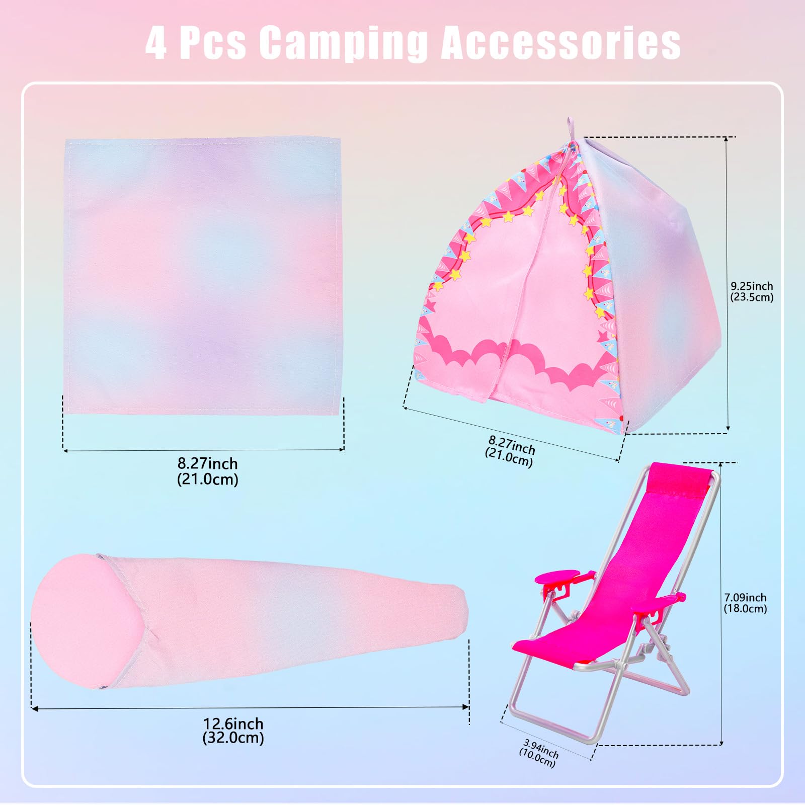 BEABARZA doll food accessories add realistic snacks for campsite scenes.