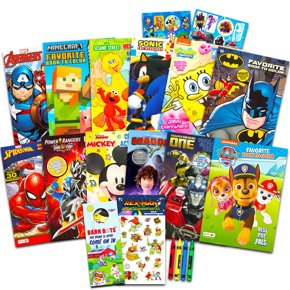 Beach Kids 12-book coloring set cover—great for home creativity and on-the-go entertainment.