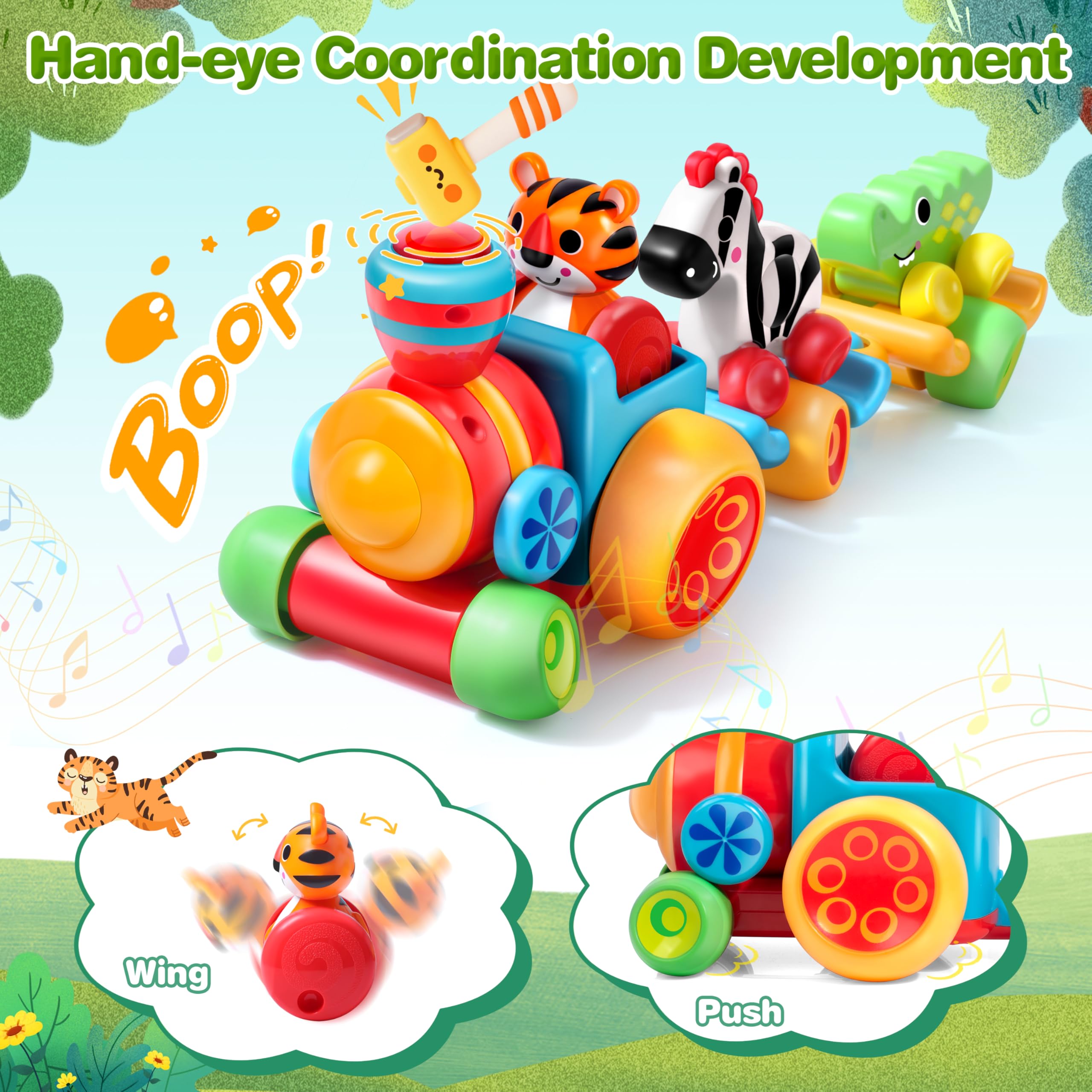 Beacron tiger animal car enhances imaginative play for toddlers.