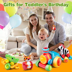 Beacron push-pull train toy supports hand-eye coordination during play.