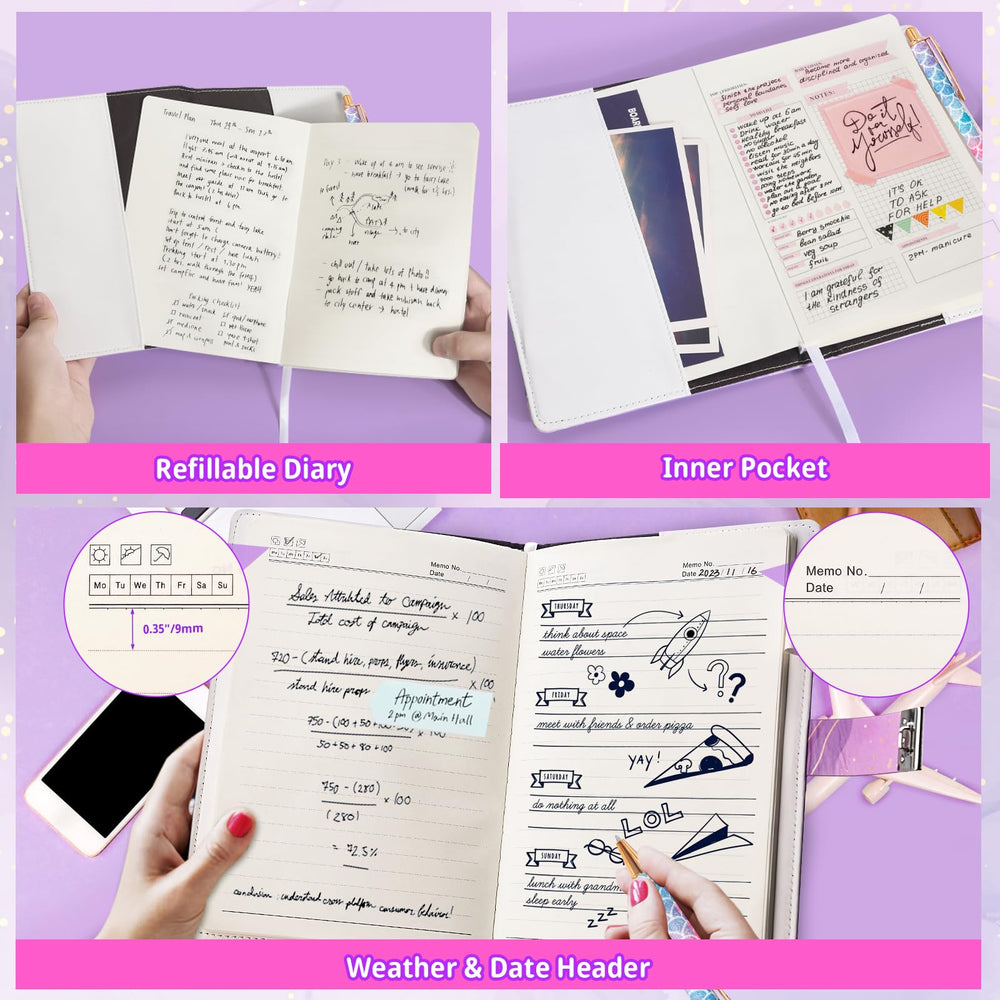 Beadsky Diary interior pockets hold cards and coins for on-the-go use
