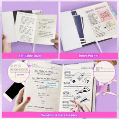 Beadsky Diary interior pockets hold cards and coins for on-the-go use