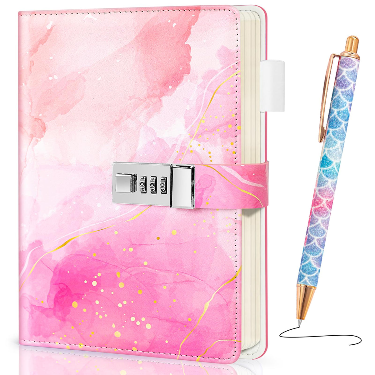 Beadsky Diary with Lock cover close-up highlighting secure privacy for personal thoughts.