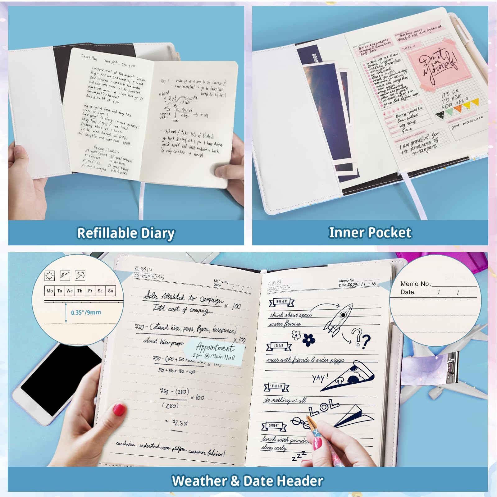 Beadsky diary includes a pen for immediate journaling