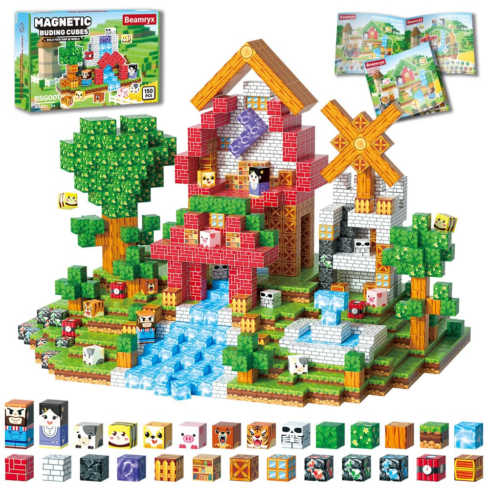 Beamryx 150pcs magnetic blocks forest scene — sparks imaginative play and creative building for curious kids.