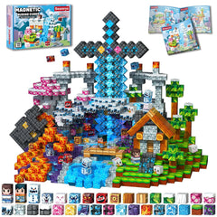Beamryx 150pcs magnetic blocks form a forest scene for imaginative play.