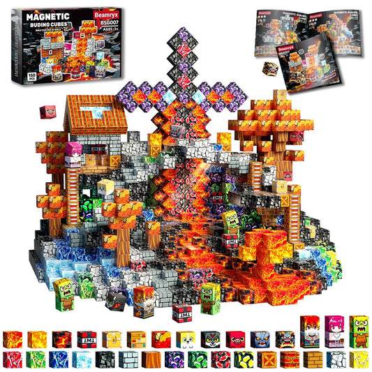 Beamryx 150pcs magnetic blocks ready for imaginative open-ended play and exploration.