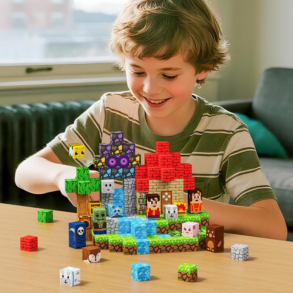 Beamryx magnetic blocks imaginative forest world play enhances spatial skills.