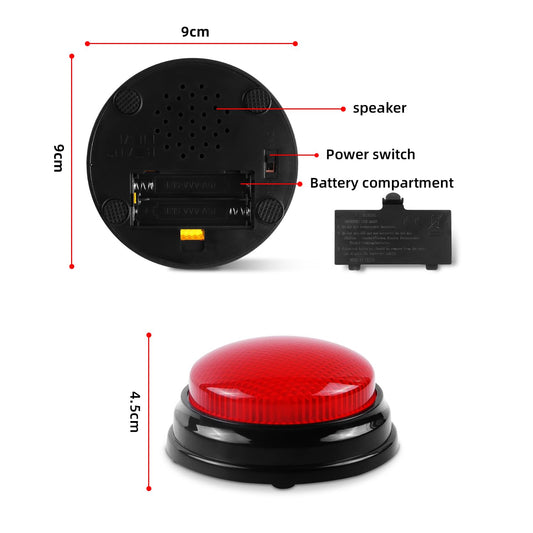 Bean Lieve red-siren buzzer highlighting urgent sound for fast answer prompts.