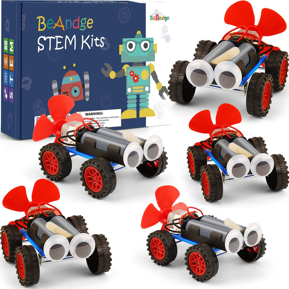 BeAndge 5-set wind powered car kit packaging for kids, educational packaging.
