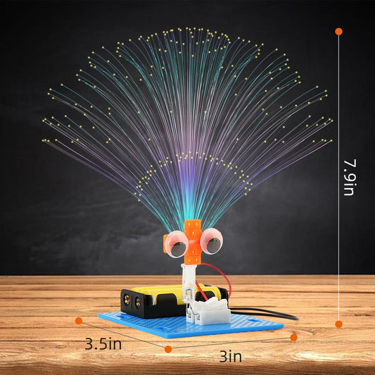 BeAndge fiber optic lamp project with colorful lights for kids.