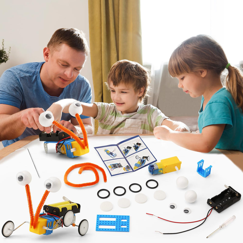 BeAndge kids assembling robot kit demonstrates hands-on learning and circuit building
